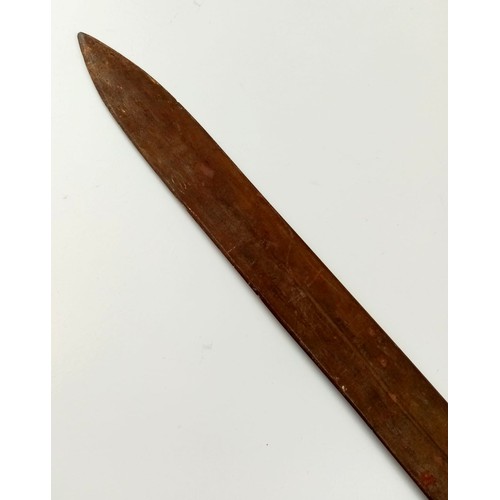 612 - A Peculiar Antique Hand-Made Sword with a Bone Handle. 82cm total length.