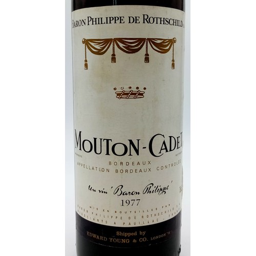 1037 - A Bottle of 1977 Rothschild Mouton Cadet Red Wine. 
75cl