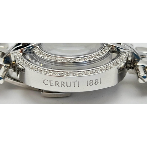 112 - A fabulous, Italian designed, CERRUTI 1881 watch with floating crystals. Case width: 36 mm, dial wit... 