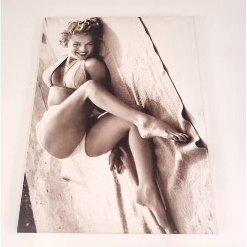 187 - Three Marilyn Monroe Canvas Artwork Pieces: Bedtime Marilyn - 70 x 70cm, Young Marilyn - 80 x 60cm a... 