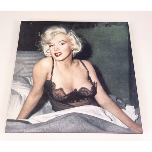 187 - Three Marilyn Monroe Canvas Artwork Pieces: Bedtime Marilyn - 70 x 70cm, Young Marilyn - 80 x 60cm a... 