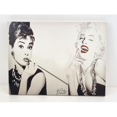 187 - Three Marilyn Monroe Canvas Artwork Pieces: Bedtime Marilyn - 70 x 70cm, Young Marilyn - 80 x 60cm a... 