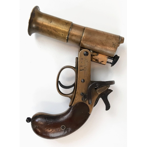 262 - A Deactivated Webley and Scott Brass Flare Pistol. Single shot 1 inch calibre. Serial number - 61442... 