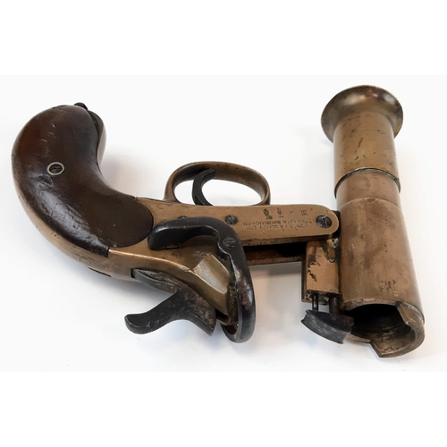 262 - A Deactivated Webley and Scott Brass Flare Pistol. Single shot 1 inch calibre. Serial number - 61442... 