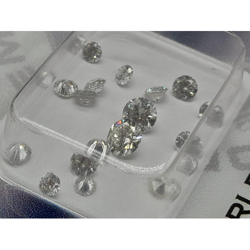 130 - A Parcel of Brilliant Round Cut Loose Diamonds. 1.33ct total diamond weight. Comes with a W.G.I. cer... 