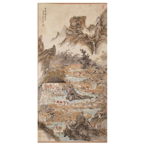 48 - An Antique Chinese Landscape Artwork by Brilliant Artist Huang Shanshou (1855-1919). A piece applied... 