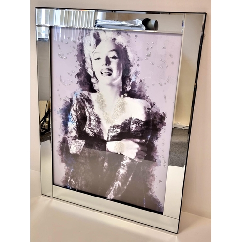 177 - A Black and White Marilyn Monroe Artwork with White Crystal Ornamental Decorative Effects Throughout... 