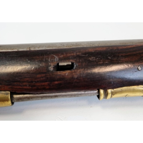 458 - An Antique Percussion Single Shot Horse Pistol. This 60 calibre monster has a round steel barrel wit... 