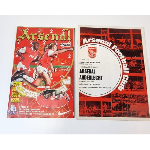 62 - A Selection of Fourteen Arsenal FC Programmes to Include: Arsenal v Anderlecht 1970 2nd leg, Arsenal... 