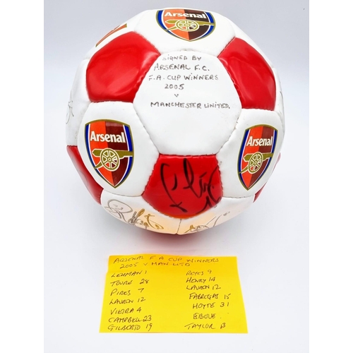 97 - A 2005 Arsenal Signed Football Signed by the FA Cup Winning Squad of 2005 - Patrick Viera's last gam... 