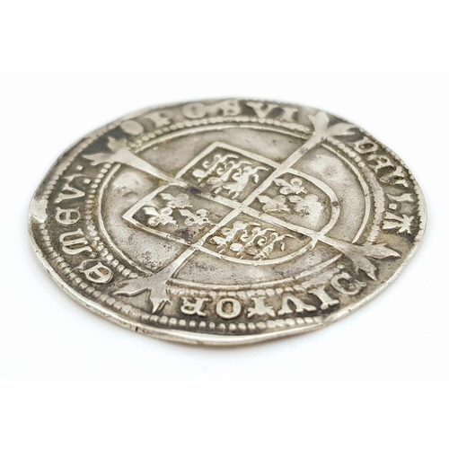 8 - A Rare Edward VI Silver Sixpence Coin. London mint. 1550-53. Please see photos for conditions.