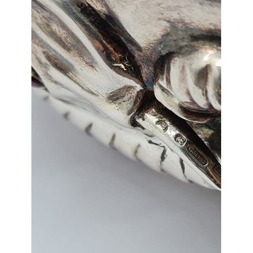 801 - Rare Russian antique silver huge elephant drinking cup. Gilt interior. Pink sapphire eyes. Diameter:... 