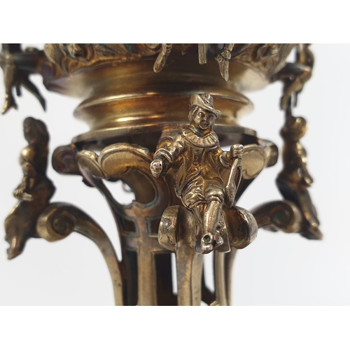 201 - Four extraordinary rare German antique (19th Century) silver gilt candelabra. Complex ornate and emb... 