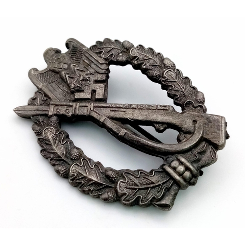 314 - 3rd Reich Zinc Solid Back Infantry Assault Badge.