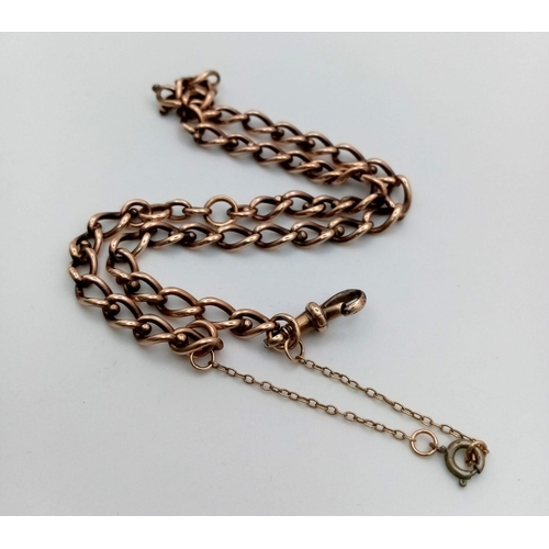 4 - A Vintage 9K Yellow Gold Pocket Watch Chain with Safety Attachment. 44cm. 26.87g