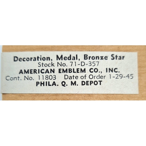 453 - WW2 US Bronze Star in Original Un-issued Box. This medal is from War stocks made for the invasion of... 