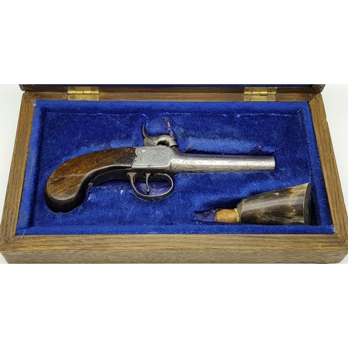 178 - A Very Good Condition 1830 .450 Calibre Percussion Boxlock Pocket Pistol, English Proof Marks and sc... 