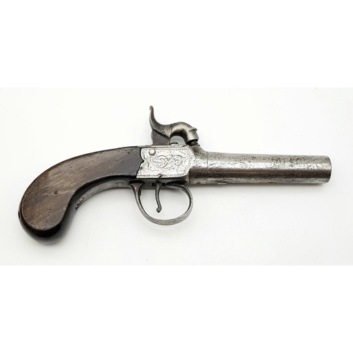 178 - A Very Good Condition 1830 .450 Calibre Percussion Boxlock Pocket Pistol, English Proof Marks and sc... 