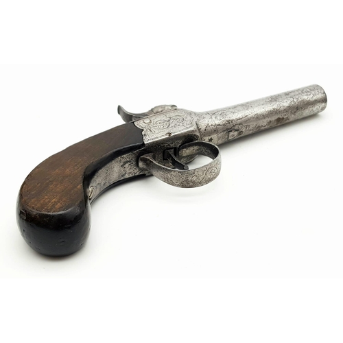 178 - A Very Good Condition 1830 .450 Calibre Percussion Boxlock Pocket Pistol, English Proof Marks and sc... 