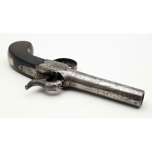 178 - A Very Good Condition 1830 .450 Calibre Percussion Boxlock Pocket Pistol, English Proof Marks and sc... 