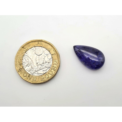 426 - An 11.95ct Blue Tanzanite Gemstone. Pear shape with an Anchorcert gem lab certificate.