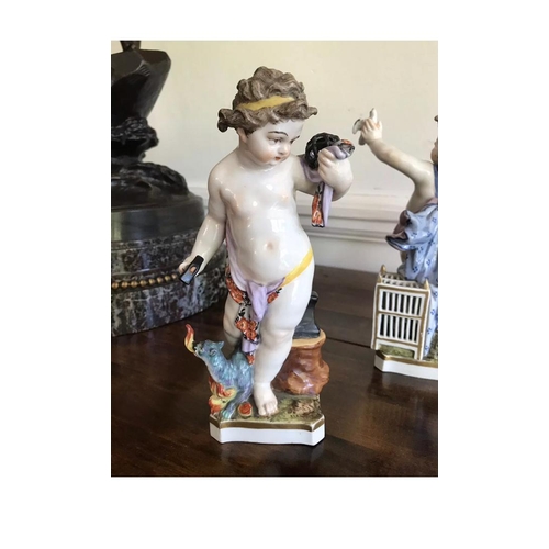 309 - Antique 19th Century 4 Pieces German Berlin Porcelain Cherub Figures Statue Figures.
Every one of th... 