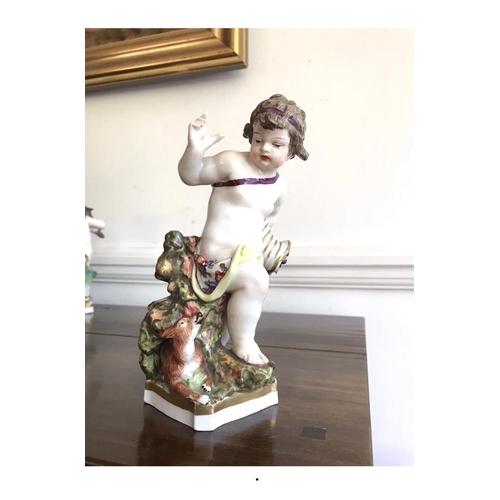 309 - Antique 19th Century 4 Pieces German Berlin Porcelain Cherub Figures Statue Figures.
Every one of th... 