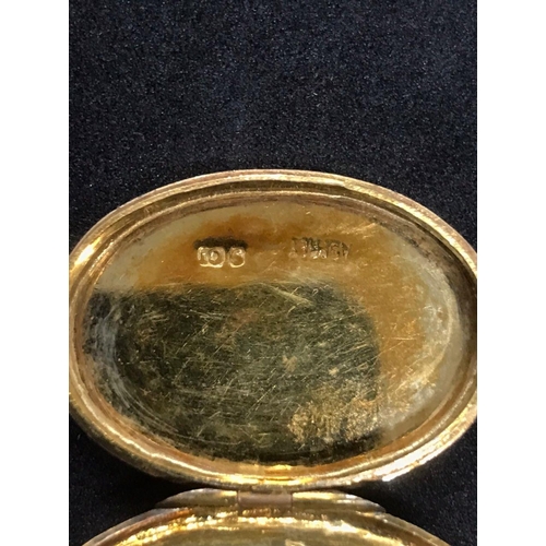 323 - ASPREY fully hallmarked for solid 9ct yellow Gold pill box or small snuff box.
Condition good 
Size ... 