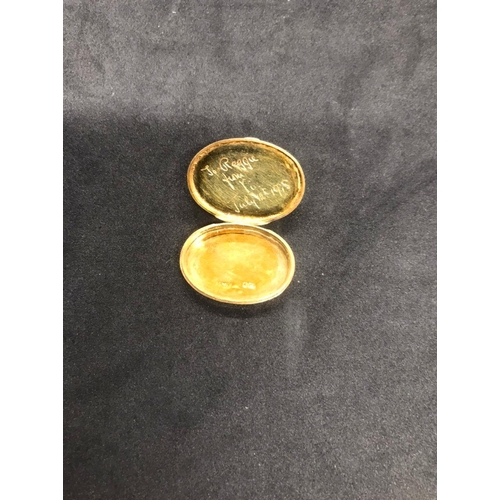 323 - ASPREY fully hallmarked for solid 9ct yellow Gold pill box or small snuff box.
Condition good 
Size ... 