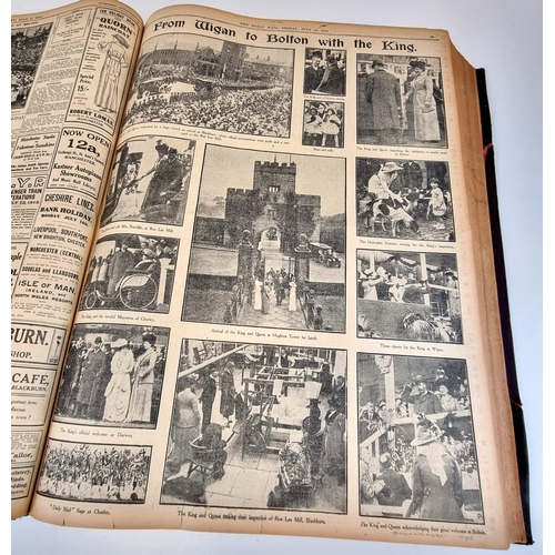 153 - A LARGE 60 X 45cms BOUND JORNAL CONTAINING ALL THE DAILY MAIL'S NWSPAPERS FROM JULY TO SEPTEMBER 191... 