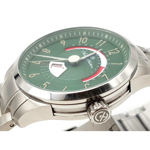 269 - A Charles Hutton Longbridge Watch. Stainless steel strap and case - 42mm. Green dial. As new, with l... 