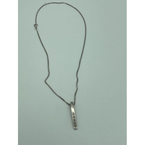 308 - HOT DIAMONDS PENDANT mounted on a quality silver box chain. Pendant having five diamonds to front. M... 