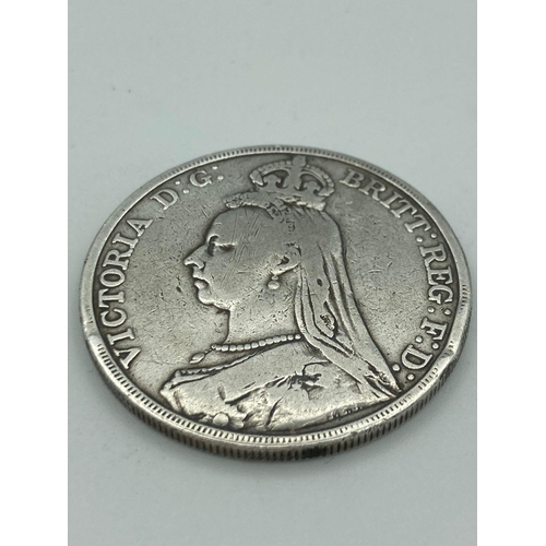 385 - Victorian SILVER CROWN 1890 very fine/extra fine condition.