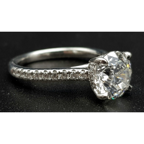 416 - A FABULOUS 2CT BRILLIANT CUT DIAMOND SOLITAIRE RING SET IN 950 PLATINUM WITHGIA CERTIFICATE.  4.7gms... 