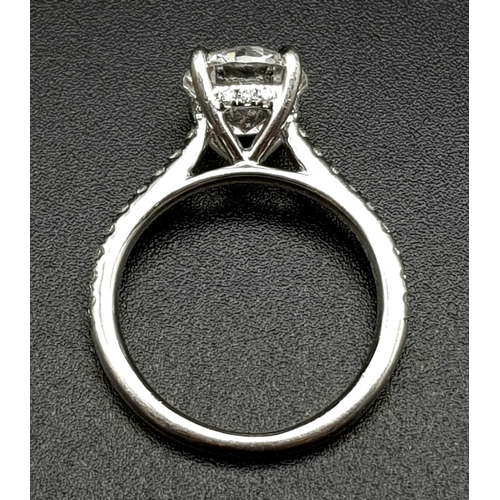 416 - A FABULOUS 2CT BRILLIANT CUT DIAMOND SOLITAIRE RING SET IN 950 PLATINUM WITHGIA CERTIFICATE.  4.7gms... 