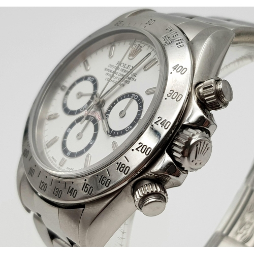 57 - A ROLEX DAYTONA IN THE BEST COLOUR COMBINATION , WHITE FACE WITH 3 SUB DIALS, VERY NICE CONDITION  4... 