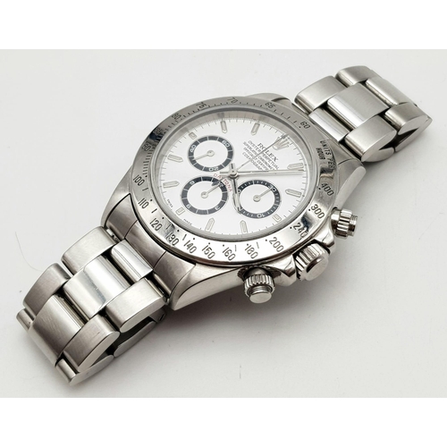 57 - A ROLEX DAYTONA IN THE BEST COLOUR COMBINATION , WHITE FACE WITH 3 SUB DIALS, VERY NICE CONDITION  4... 