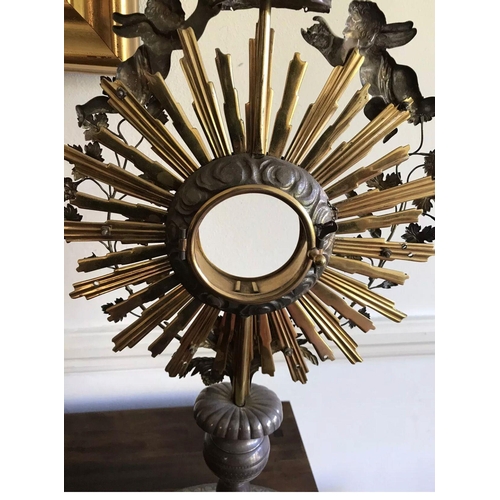 607 - Antique Continental Solid Silver Monstrances With Cross on Crown & Cherubs.
Size

Height. :::: 63.3 ... 