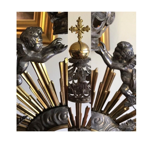 607 - Antique Continental Solid Silver Monstrances With Cross on Crown & Cherubs.
Size

Height. :::: 63.3 ... 