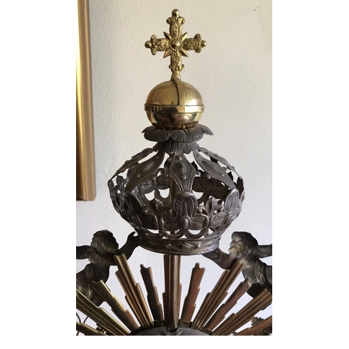 607 - Antique Continental Solid Silver Monstrances With Cross on Crown & Cherubs.
Size

Height. :::: 63.3 ... 