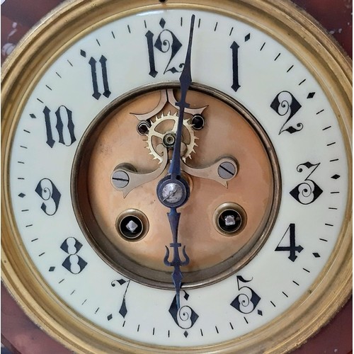 88 - An Antique (Circa 1860) French Parisian Brocot Mercury Pendulum Clock - With two side ornaments. Mad... 