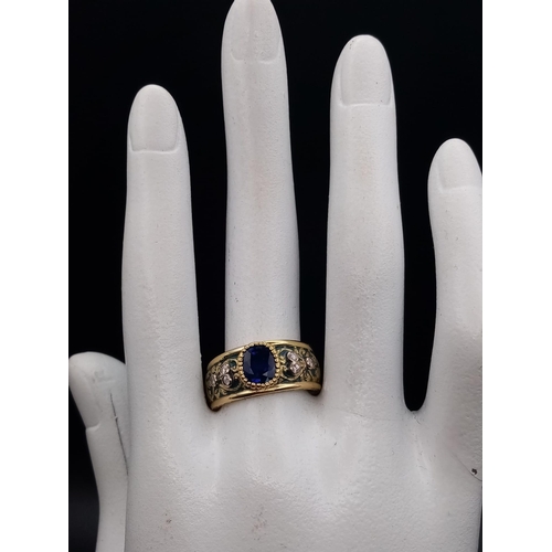 137 - A stunning one of a kind 18 carat yellow gold ring with a large, high quality, 1.83 carat central sa... 