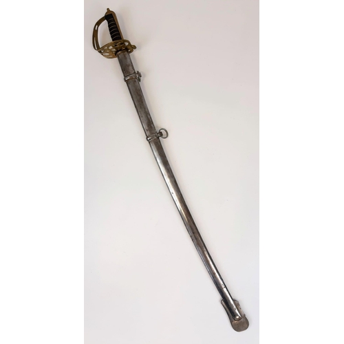 277 - Vintage Issued Cavalry Sabre, Brass and Leather Grip 1 metre length.