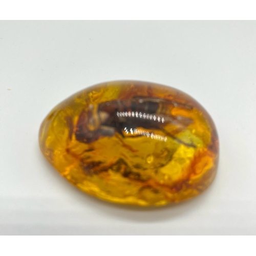 379 - A Large Hornet Encased in an Amber-Coloured Pendant.
6cm.