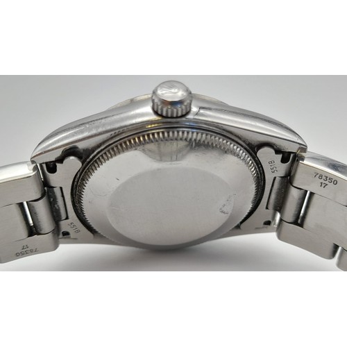 31 - A Rolex Oyster Perpetual Automatic Diamond Ladies Watch. Stainless steel strap and case - 30mm. Moth... 