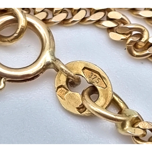 198 - A 9 K yellow gold curb chain. Length: 54 cm, weight: 6 g.