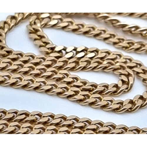 198 - A 9 K yellow gold curb chain. Length: 54 cm, weight: 6 g.