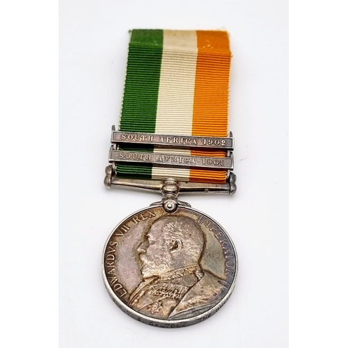 272 - A King Edward VII Medal with Clasps South Africa1901 and South Africa 1902. Named to 5489 Sgt G.Dalt... 