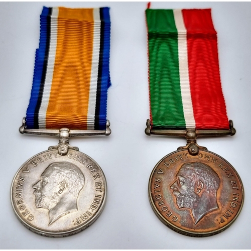 279 - A British War Medal and Mercantile Marine War Medal Pair - Named to Frederick Brown. Brown was a don... 