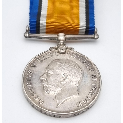 279 - A British War Medal and Mercantile Marine War Medal Pair - Named to Frederick Brown. Brown was a don... 